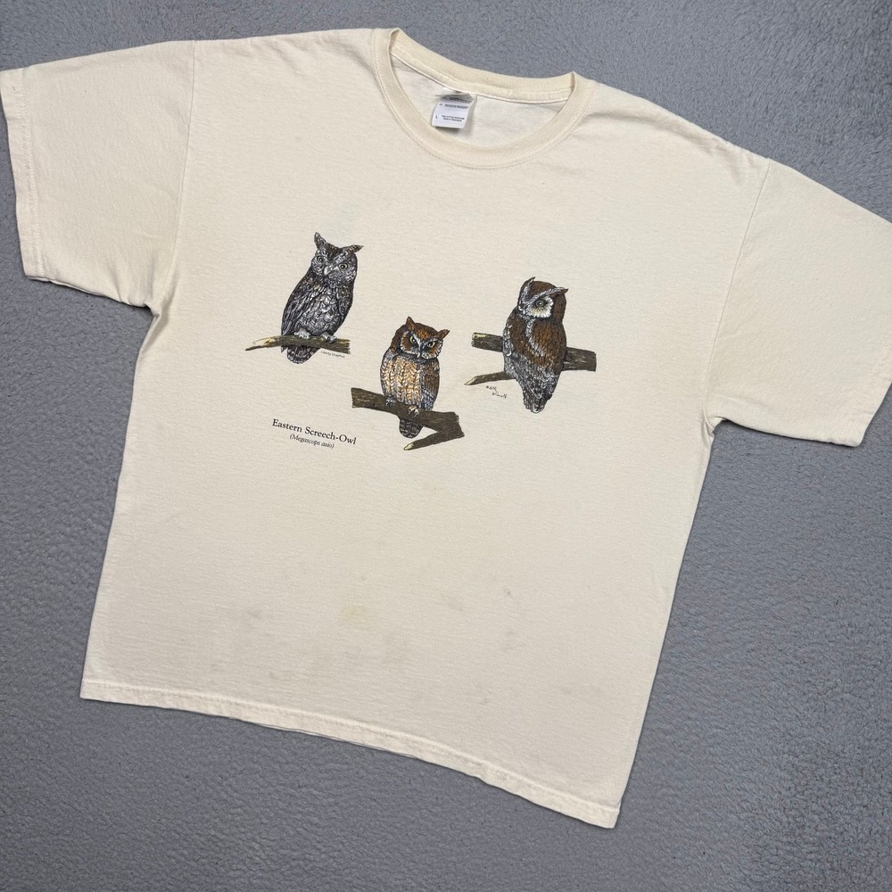 Vintage Y2K Eastern Screech Owl Whale Animal Nature T-Shirt